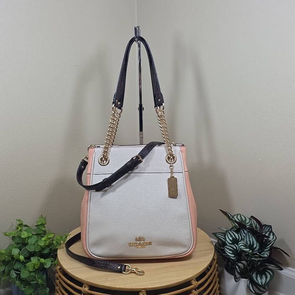 Coach Cammie Color Block Chain Bucket Bag